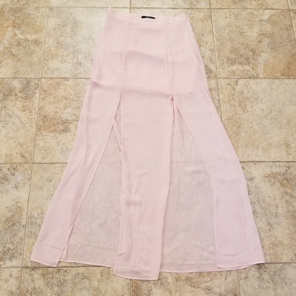 Forever 21 Great Condition Sheer Pink Maxi Skirt